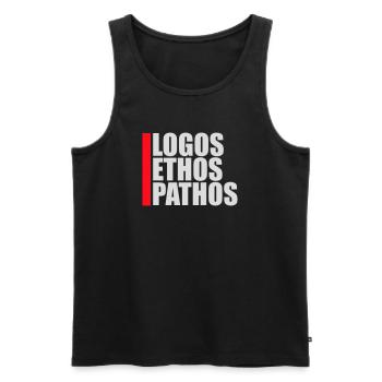 Logos Ethos Pathos Rhetoric Philosophy Student - Men's Premium Organic Tank Top - black - Front - AI Model Male 178 light (178cm)