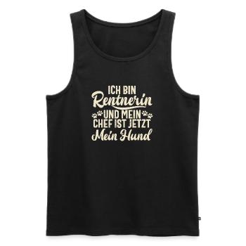 Bin Rentnerin Und Mein Chef Ist Mein Hund Grandma - Männer Premium Bio Tank Top - Schwarz - Vorne - Michal (187cm)