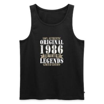 Limited edition 1986 - 40th Birthday Gift - Men's Premium Organic Tank Top - black - Front - Michal (187cm)