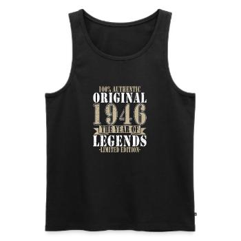 Jahrgang 1946 Geburtstag - Männer Premium Bio Tank Top - Schwarz - Vorne - Michal (187cm)