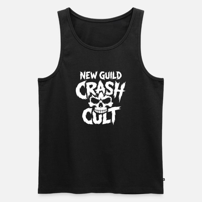 New Guild Crash Cut Skull - Männer Premium Bio Tank Top - Schwarz
