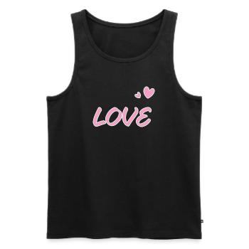 Pastellliebe und gezeichnete Herzen - Männer Premium Bio Tank Top - Schwarz - Vorne - Michal (187cm)