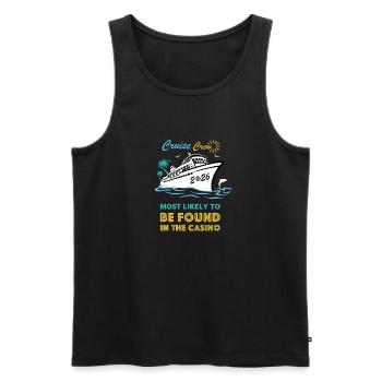 Cruise Crew 2026 se trouve très probablement au casino - Débardeur bio Premium Homme - noir - Devant - AI Model Male 178 light (178cm)