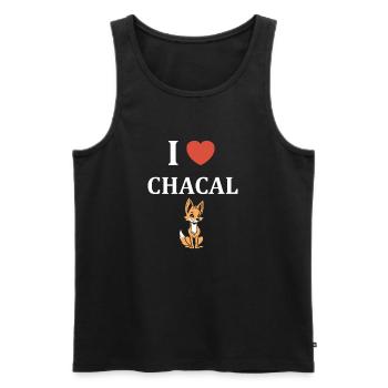 chacal - Débardeur bio Premium Homme - noir - Devant - AI Model Male 178 light (178cm)