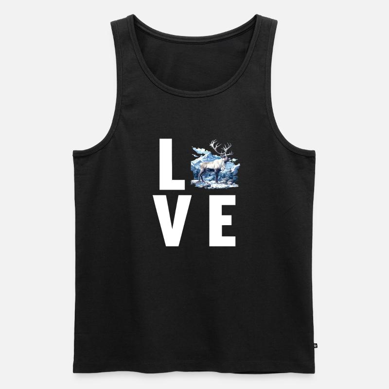 Rentiere Rentier - Männer Premium Bio Tank Top - Schwarz