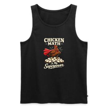 Mathématiques du poulet trop de poulets dans le - Débardeur bio Premium Homme - noir - Devant - Michal (187cm)