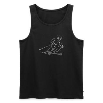 Illustration de skieur - Débardeur bio Premium Homme - noir - Devant - AI Model Male 178 light (178cm)