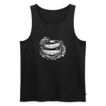 Zwei Herzen in Ringen - Männer Premium Bio Tank Top - Schwarz - Vorne - AI Model Male 178 light (178cm)