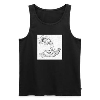 Music is my medicine  - Men's Premium Organic Tank Top - black - Front - Michal (187cm)