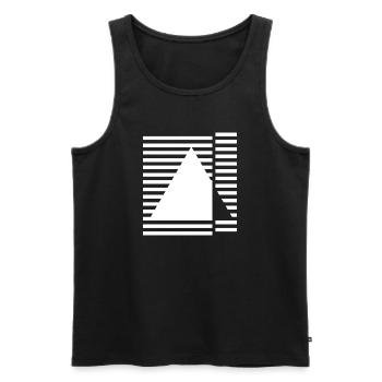 Geometric triangle Bauhaus inspired design - Men's Premium Organic Tank Top - black - Front - AI Model Male 178 light (178cm)
