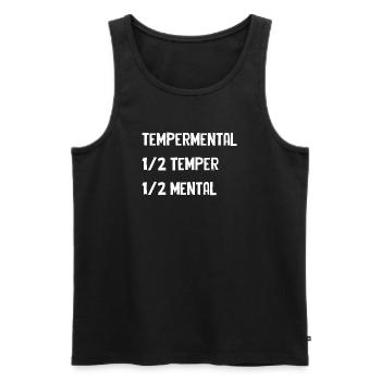 Tempermental Split Typography - Men's Premium Organic Tank Top - black - Front - Michal (187cm)