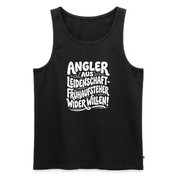 Angler aus Leidenschaft – Frühaufsteher - Männer Premium Bio Tank Top - Schwarz - Vorne - Michal (187cm)