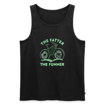 Plus le gros est le funner, le plus amusant : le fatbiking - Débardeur bio Premium Homme - noir - Devant - Michal (187cm)