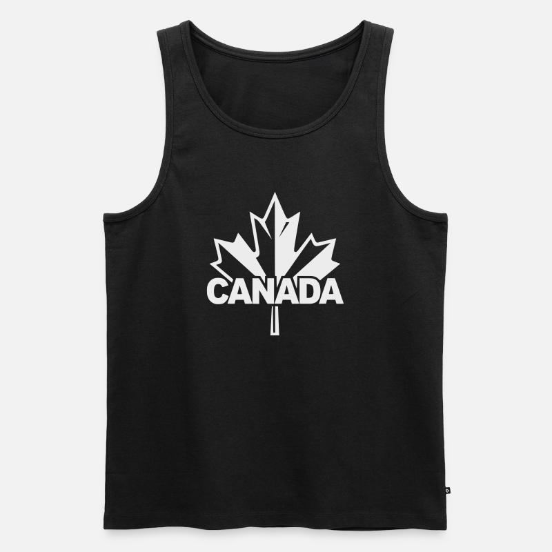 Canada Maple Leaf Logo - Men's Premium Organic Tank Top - black
