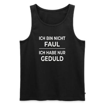 Patience is not laziness - Men's Premium Organic Tank Top - black - Front - AI Model Male 178 light (178cm)