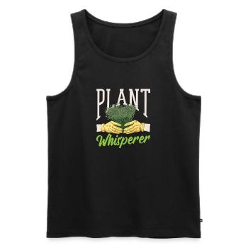 Amoureux des plantes Plantes Murmureuses de Plantes - Débardeur bio Premium Homme - noir - Devant - AI Model Male 178 light (178cm)