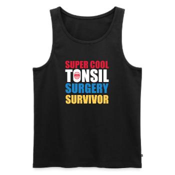 Super Cool Tonsil Surgery Survivor Design - Men's Premium Organic Tank Top - black - Front - Michal (187cm)