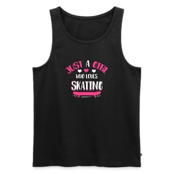 Just a Girl Who Loves Skating - Männer Premium Bio Tank Top - Schwarz - Vorne - Michal (187cm)