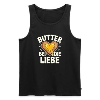  Butter Bei Die Liebe Lustiger Deutscher Frühstück - Männer Premium Bio Tank Top - Schwarz - Vorne - Michal (187cm)
