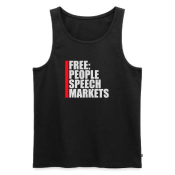 Free Speech Markets People Libertär Freiheit Logo - Männer Premium Bio Tank Top - Schwarz - Vorne - AI Model Male 178 light (178cm)