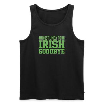 Most Likely to Irish Goodbye - Men's Premium Organic Tank Top - black - Front - AI Model Male 178 light (178cm)
