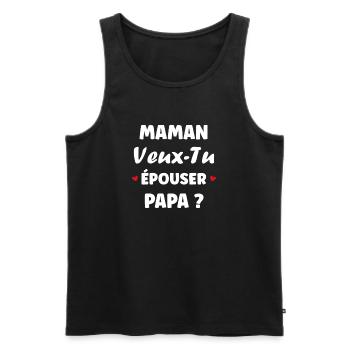 Mom wants to marry Dad? Humorous design - Men's Premium Organic Tank Top - black - Front - Michal (187cm)