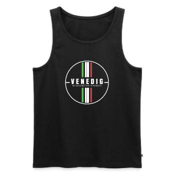 Venedig Koordinaten - Männer Premium Bio Tank Top - Schwarz - Vorne - Michal (187cm)