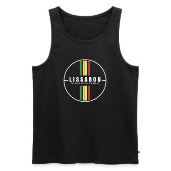 Coordonnées de Lisbonne - Débardeur bio Premium Homme - noir - Devant - Michal (187cm)