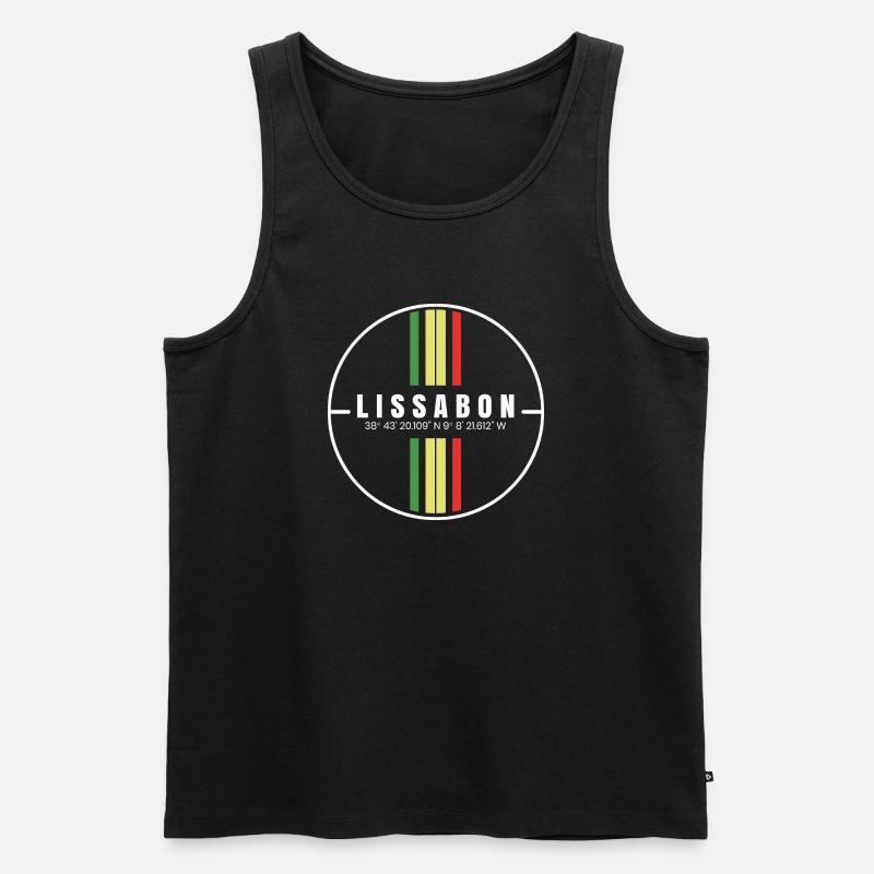Lisbon Coordinates - Men's Premium Organic Tank Top - black
