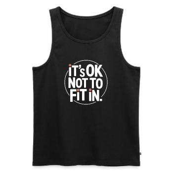 C’est normal de ne pas s’intégrer à la motivation de l’individualité - Débardeur bio Premium Homme - noir - Devant - AI Model Male 178 light (178cm)