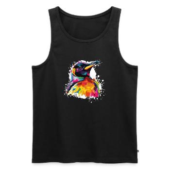Illustrations colorées de tête de toucan - Débardeur bio Premium Homme - noir - Devant - Michal (187cm)