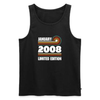 Limited Edition 2008 18th Birthday Gift - Men's Premium Organic Tank Top - black - Front - AI Model Male 178 light (178cm)