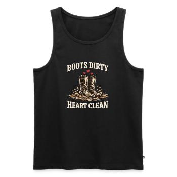 Horse People Equestrian Identity Barn - Men's Premium Organic Tank Top - black - Front - Michal (187cm)