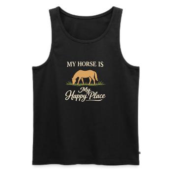 Horse People Equestrian Identity Barn - Men's Premium Organic Tank Top - black - Front - Michal (187cm)