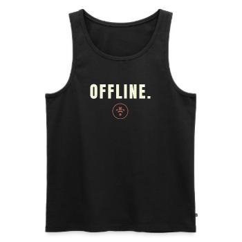 HORS-LIGNE. Design Minimaliste Digital Detox Success Design - Débardeur bio Premium Homme - noir - Devant - AI Model Male 178 light (178cm)