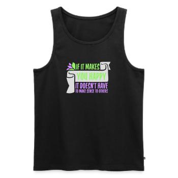 If Makes You Happy Sense Others Spruch Glück Frei - Men's Premium Organic Tank Top - black - Front - AI Model Male 178 light (178cm)