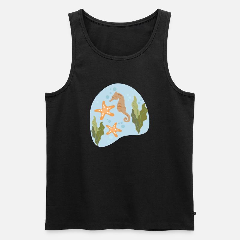 Seepferdchen - Männer Premium Bio Tank Top - Schwarz