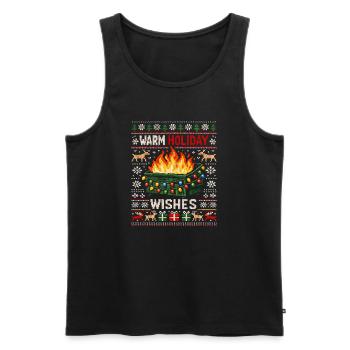 Chaleureuses vœux de Noël, vilain Noël - Débardeur bio Premium Homme - noir - Devant - AI Model Male 178 light (178cm)