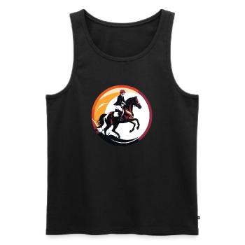 Reitsport Reiter im Gelände Kreis Motiv - Männer Premium Bio Tank Top - Schwarz - Vorne - AI Model Male 178 light (178cm)
