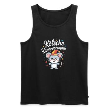 Kölsche Karnevalsmaus Karneval Köln Kölner Maus - Männer Premium Bio Tank Top - Schwarz - Vorne - AI Model Male 178 light (178cm)