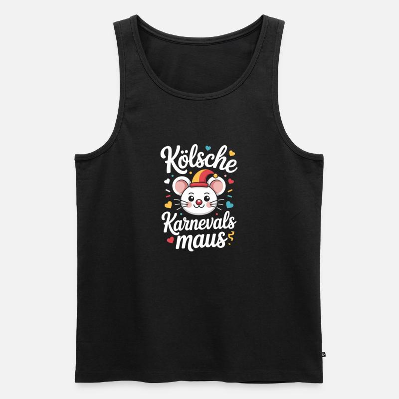 Kölsche Karnevalsmaus Karneval Köln Kölner Maus - Männer Premium Bio Tank Top - Schwarz