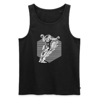 Clear handball motif for every day for women - Men's Premium Organic Tank Top - black - Front - Michal (187cm)