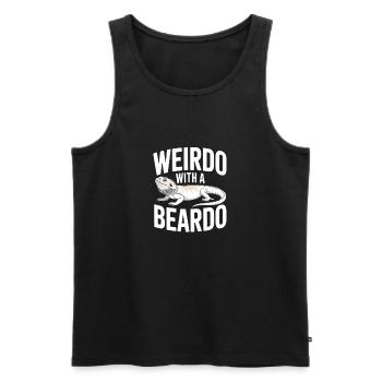 Weirdo Beardo Lizard Tee - Men's Premium Organic Tank Top - black - Front - AI Model Male 178 light (178cm)