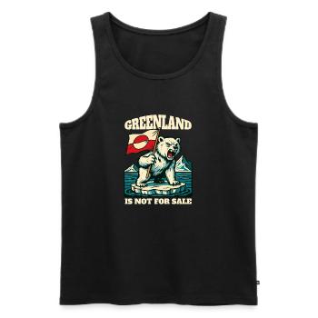 Le Groenland n’est pas à vendre - Débardeur bio Premium Homme - noir - Devant - Michal (187cm)