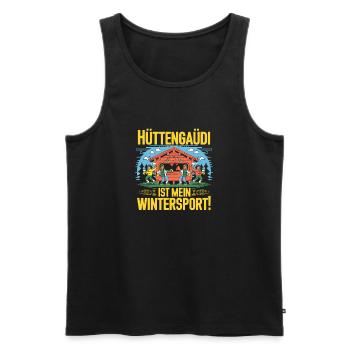 Hut fun is my winter sport Après ski saying - Men's Premium Organic Tank Top - black - Front - Michal (187cm)