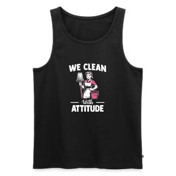 Cleaner Housekeeping Team Motif - Men's Premium Organic Tank Top - black - Front - AI Model Male 178 light (178cm)