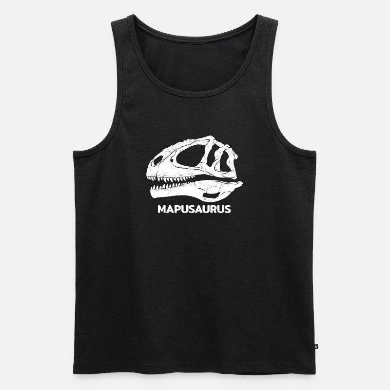 Mapusaurus Schädel Fossil - Männer Premium Bio Tank Top - Schwarz