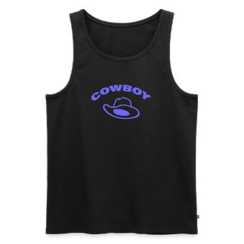 COWBOY - Männer Premium Bio Tank Top - Schwarz - Vorne - AI Model Male 178 light (178cm)