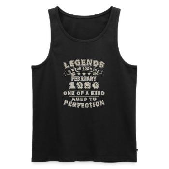 Mari anniversaire de février 1986 - Débardeur bio Premium Homme - noir - Devant - Michal (187cm)