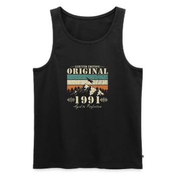 Vintage 1991 Vintage 1991 Birthday Gift - Men's Premium Organic Tank Top - black - Front - Michal (187cm)